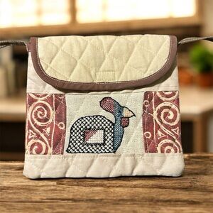 Quilted Crossbody Bag with Animal Design